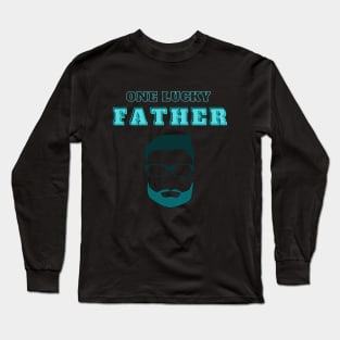 Funny One Lucky Father design for lucky dads Long Sleeve T-Shirt